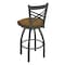 Holland Bar Stool Co 30" Swivel Bar Stool, Pewter Finish, Canter Saddle Seat 82030PW012 - alternate 4